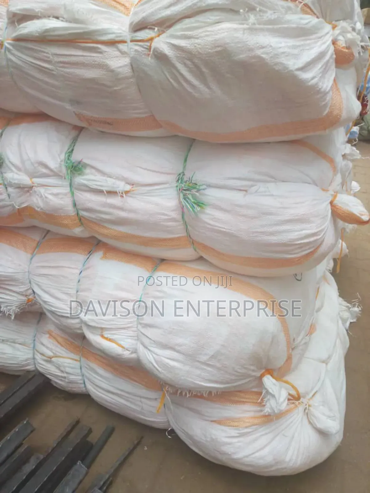 100kg Bale Sack White Yellow Strip