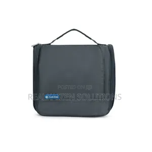 Uk Carlton Premium Polyester Fabric Toiletry Grey Travel Bag 21cm