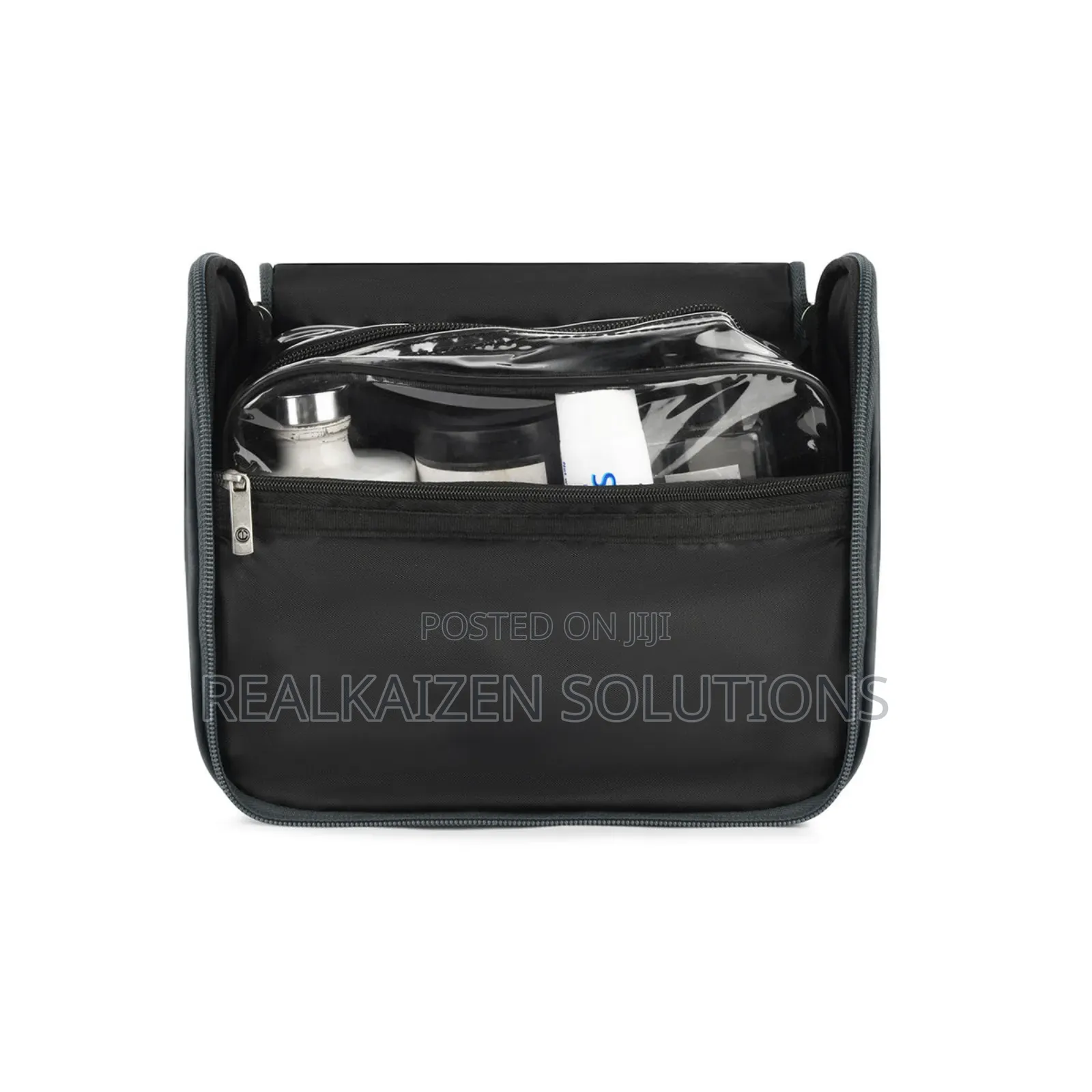 Uk Carlton Premium Polyester Fabric Toiletry Grey Travel Bag 21cm