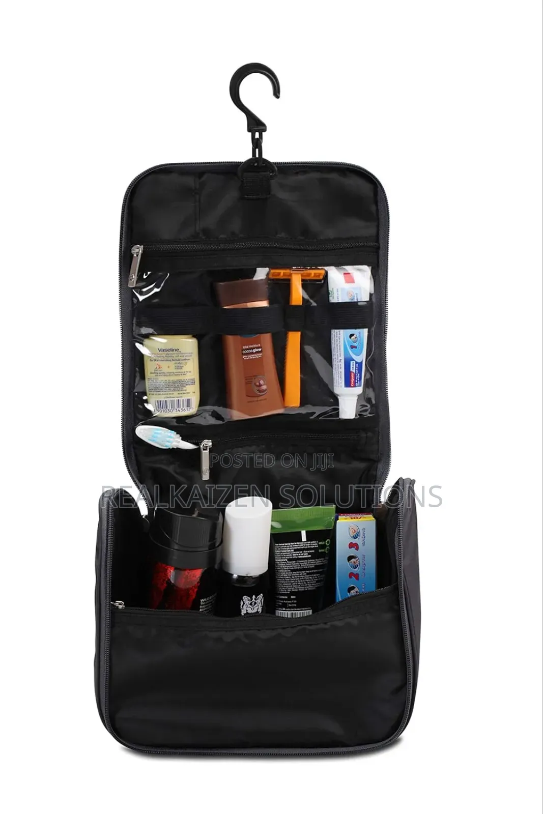 Uk Carlton Premium Polyester Fabric Toiletry Grey Travel Bag 21cm