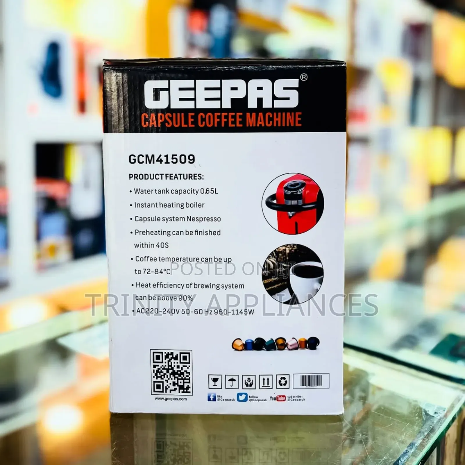 Geepas Capsule Coffee Maker Gcm41507