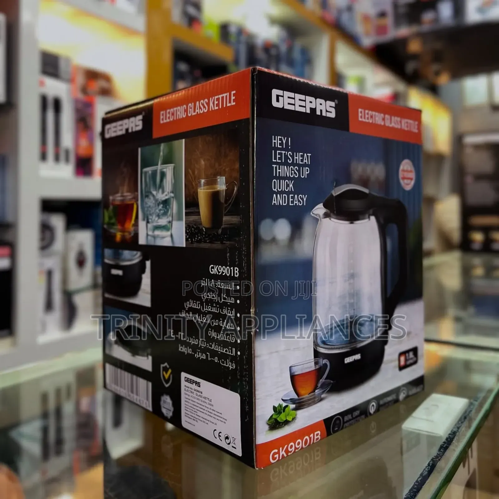 Geepas 1.8 Litres Glass Kettle Gk9901