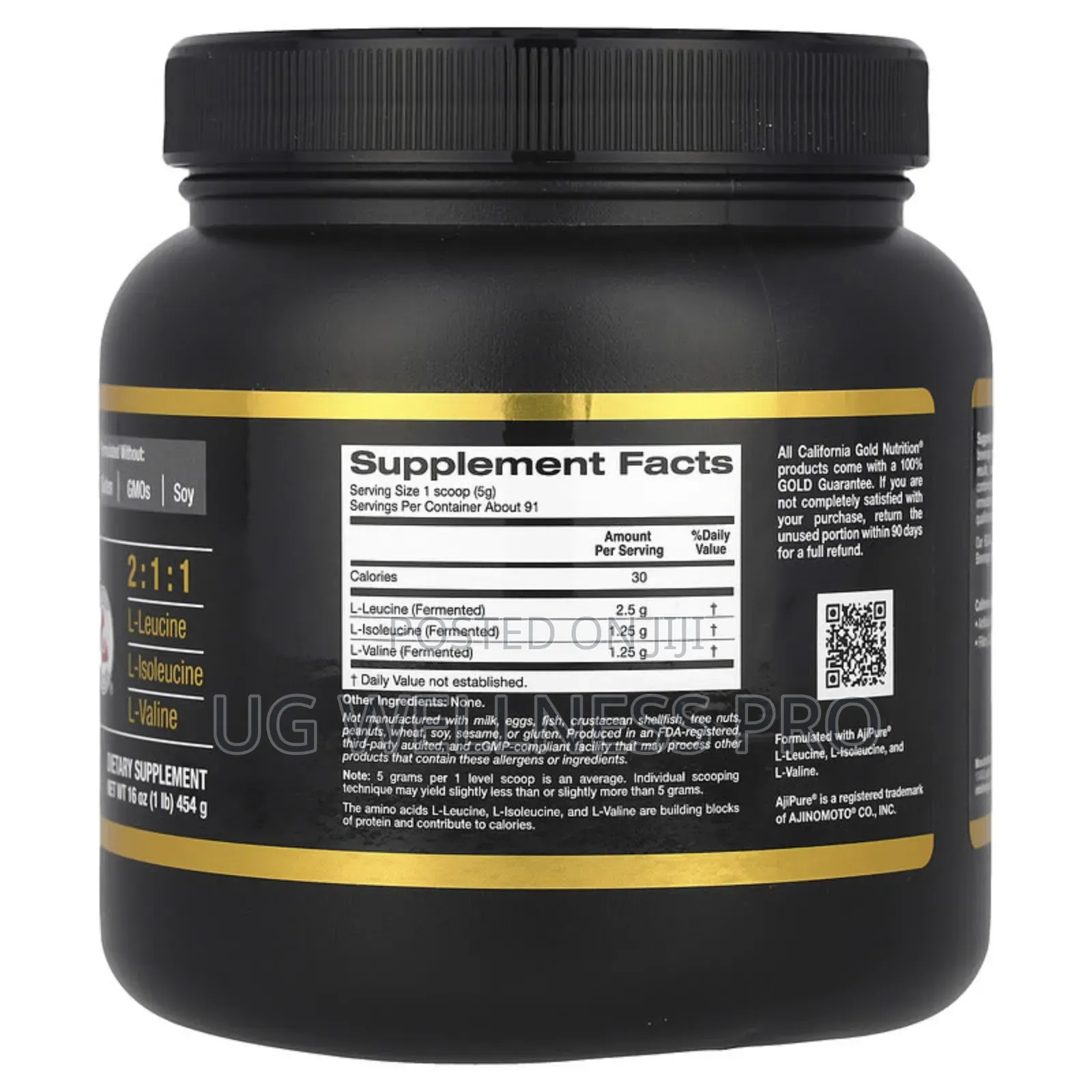 Sport, Bcaa Powder, Ajipure, Branched Chain Amino Acids 454g 91 Servi