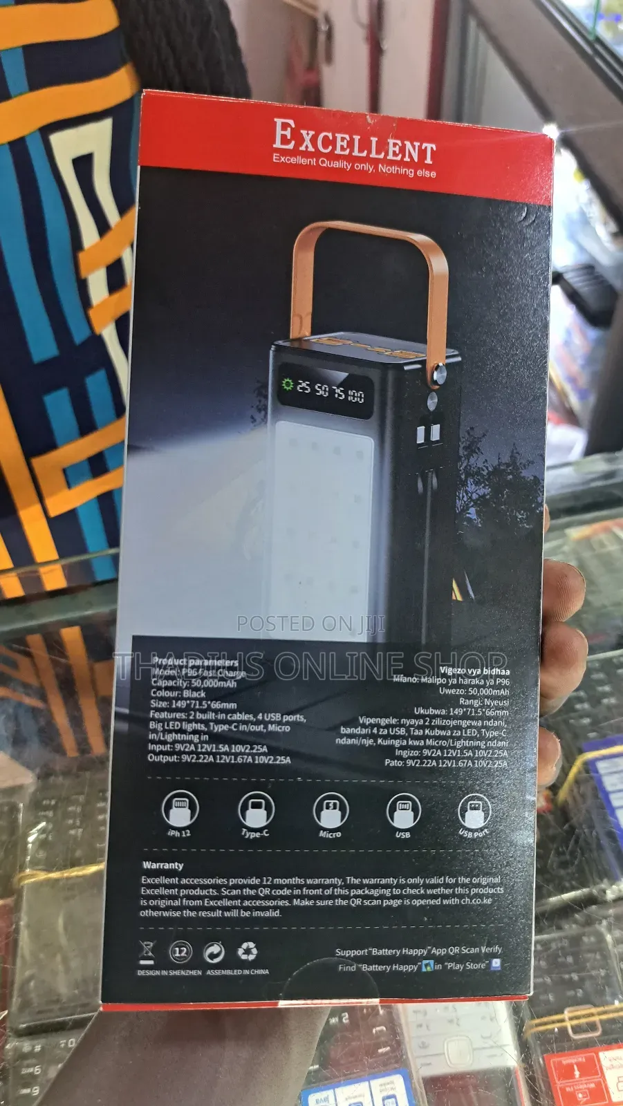 Excellent Power Bank 30000mah With Big Light