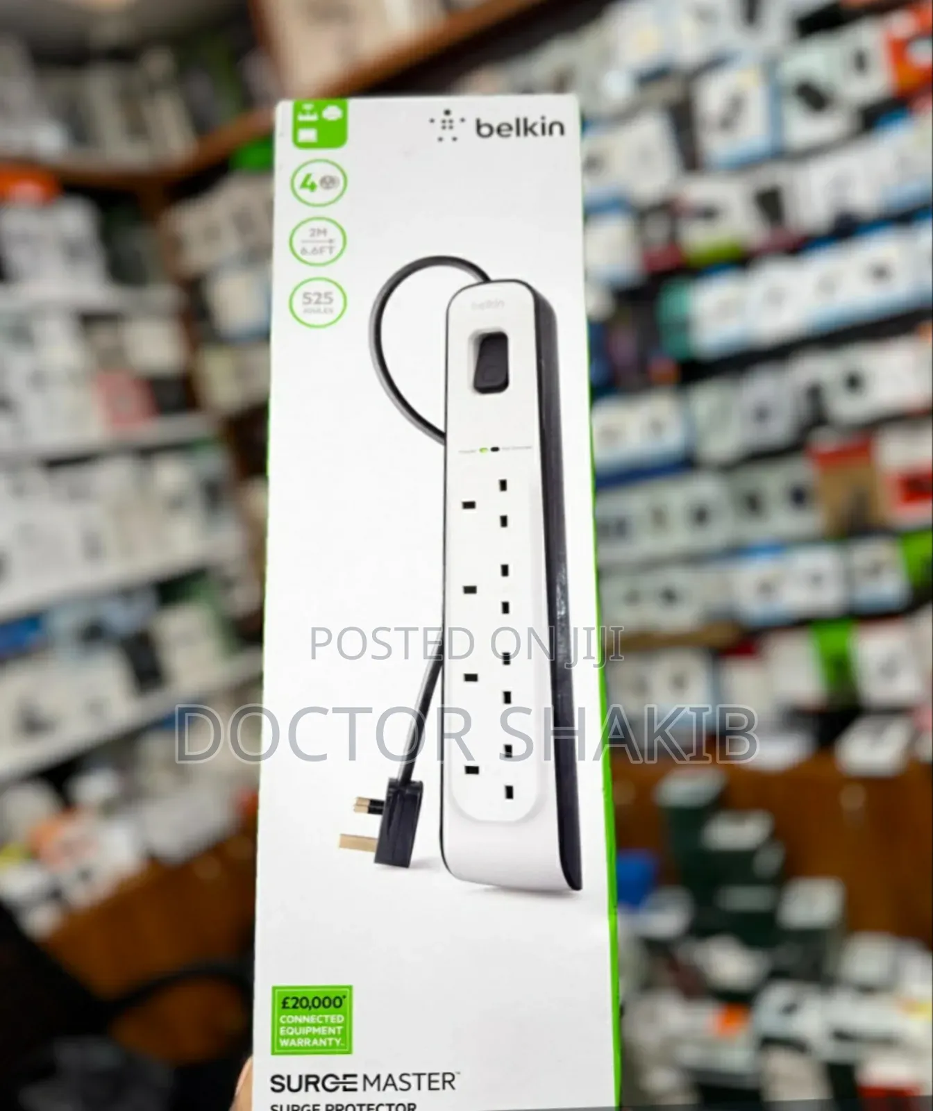 Quality 4-Outlet Surge Protection Strip With 2m Power Cord Belkin