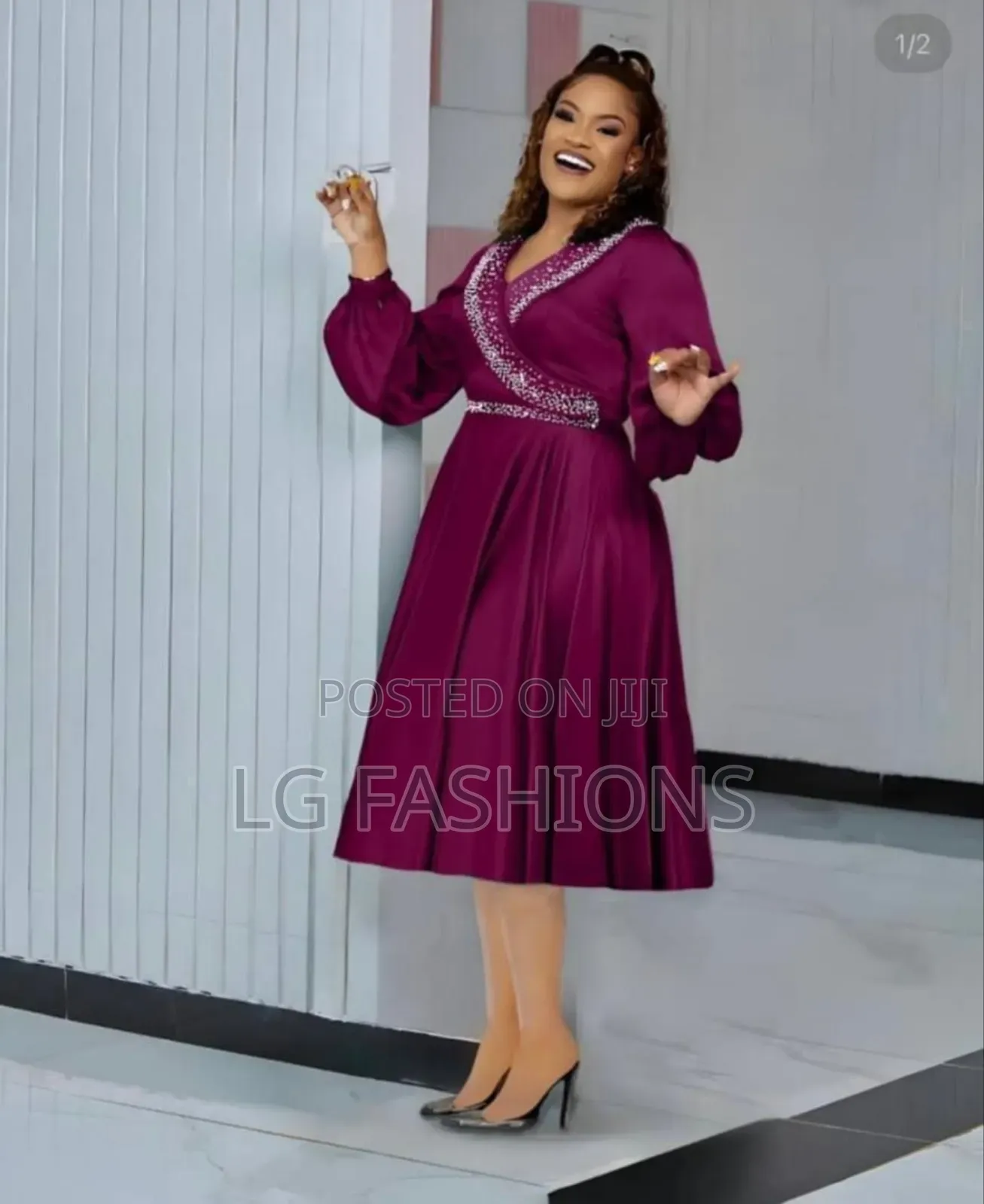 Short Round Satin Party Dress