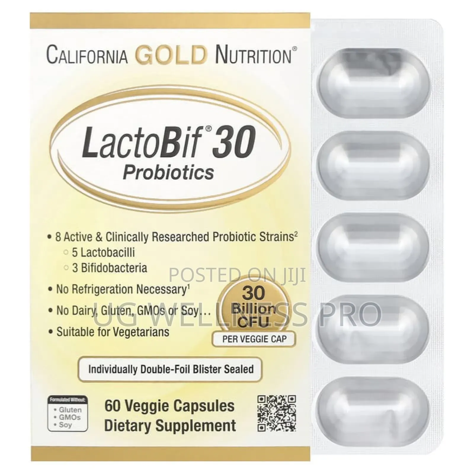 California Gold Nutrition, Lactobif 30 Probiotics, 30 Billion Cfu, 60s