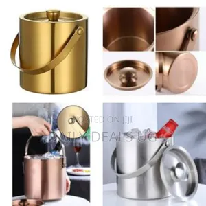 2l Ice Bucket, High-Grade Stainless Steel Beer Cocktail Ice Bucket