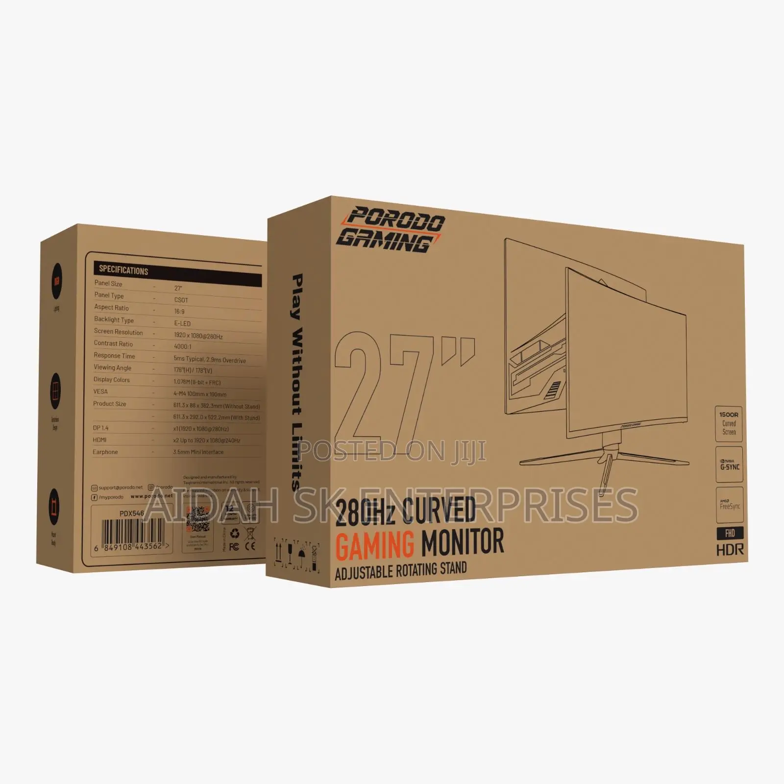 Porodo Gaming 27" FHD 120hz Gaming Monitor