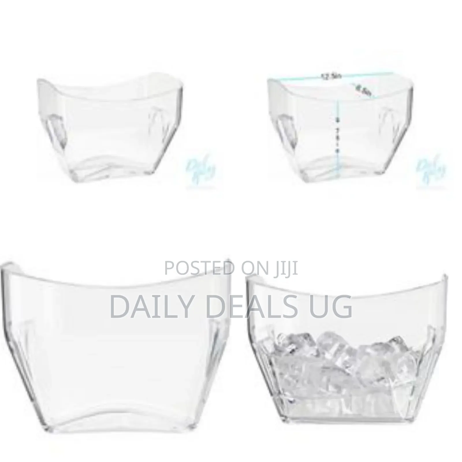 Acrylic Clear Beverage Ice Bucket Tub 12.5x 8.5 X 9.75 Inch for Wines