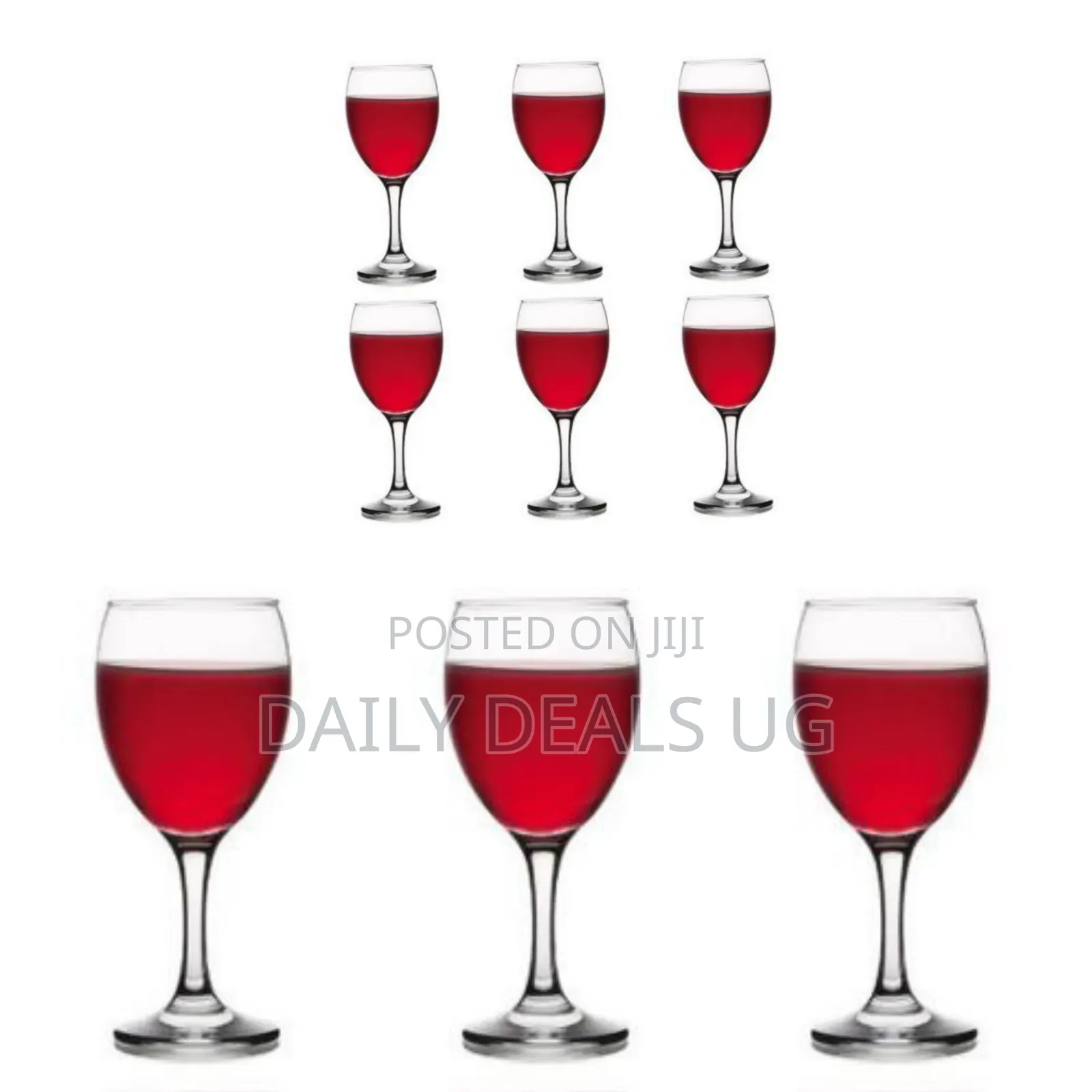 6 Pieces of 300ml Juice, Wine Glasses-Colorless