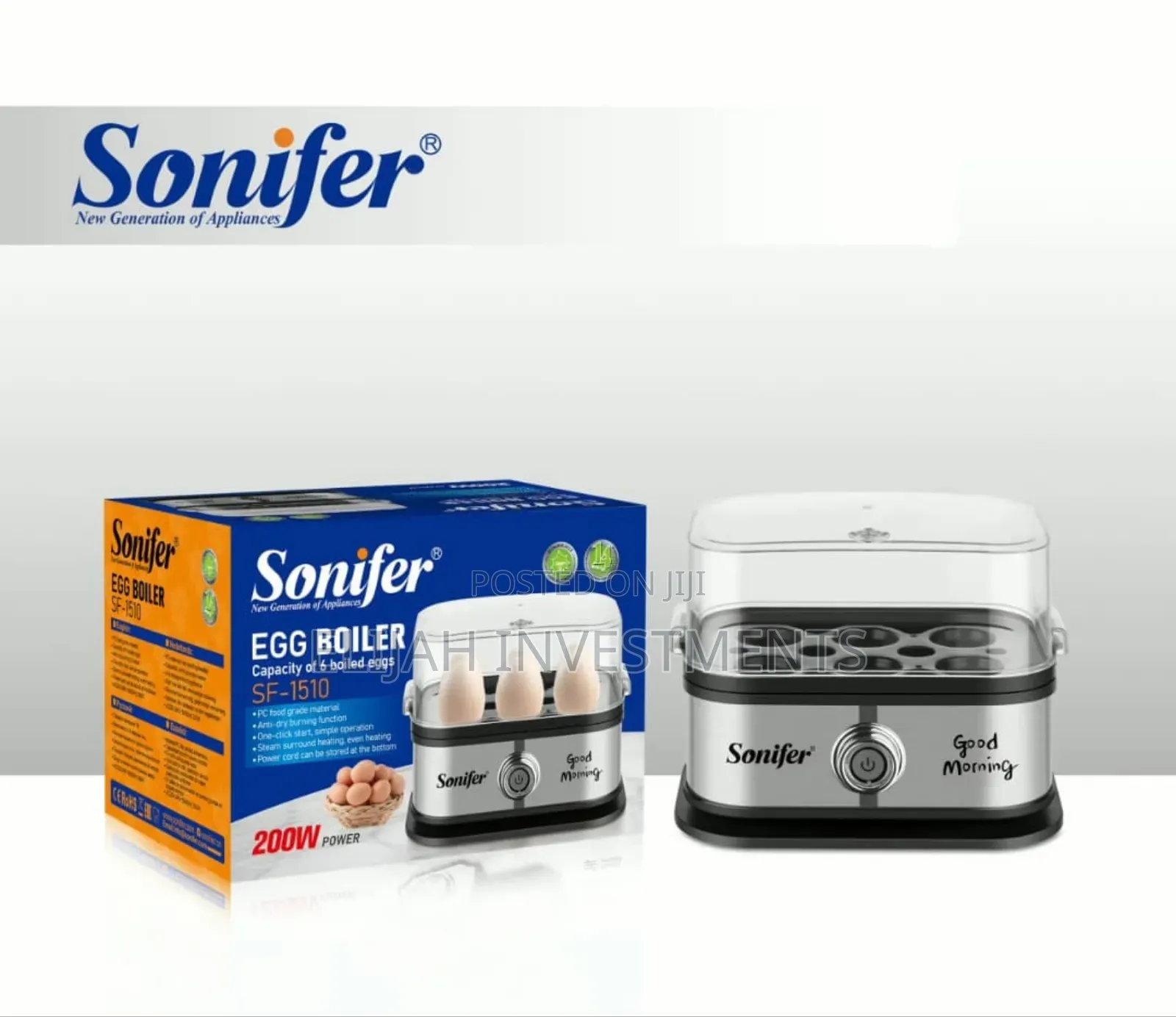Sonifer Sf-1510 Mini Electric Egg Cooker, a Fast 6-Egg Steamer Boiler