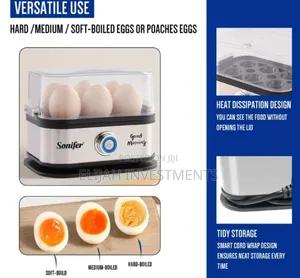 Sonifer Sf-1510 Mini Electric Egg Cooker, a Fast 6-Egg Steamer Boiler