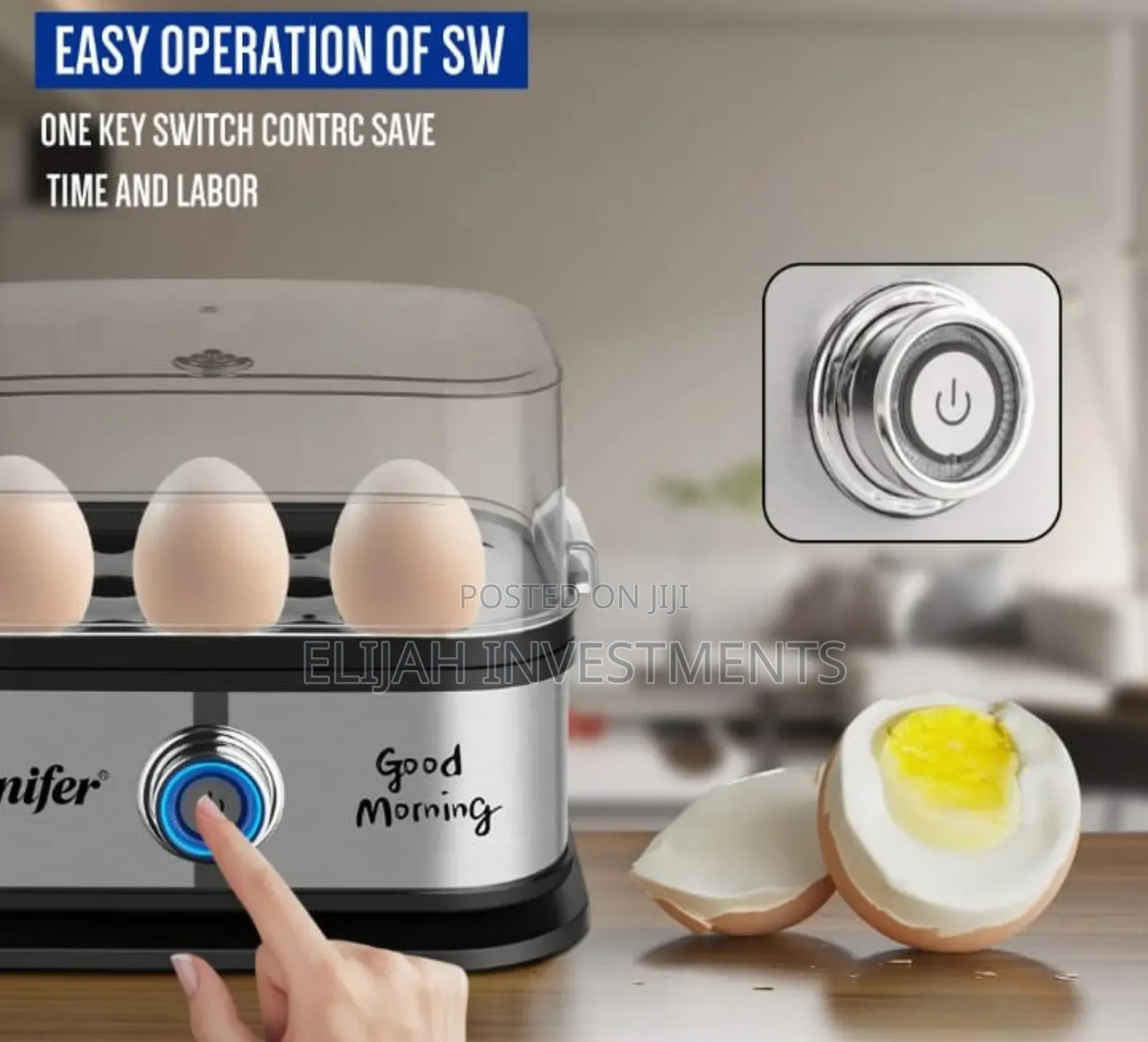 Sonifer Sf-1510 Mini Electric Egg Cooker, a Fast 6-Egg Steamer Boiler