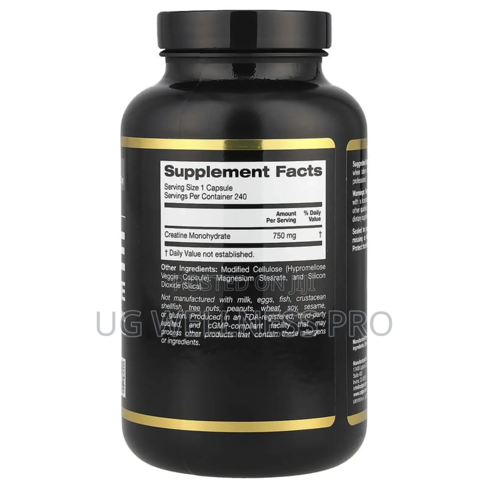 California Gold Nutrition, Sport, Creatine, 750 Mg, 240 Veggie Caps