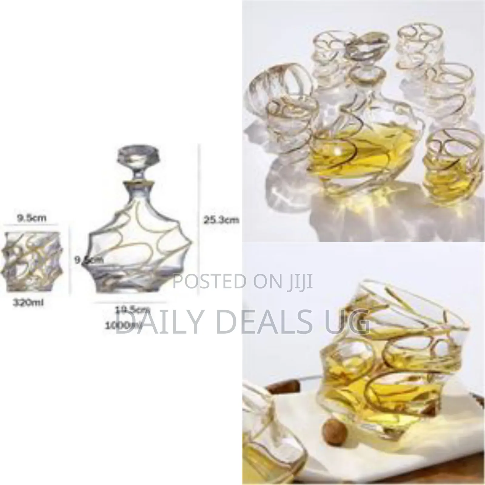 7pcs Wine Bottle Liquor Dispenser Whisky Engraved Decanter Set