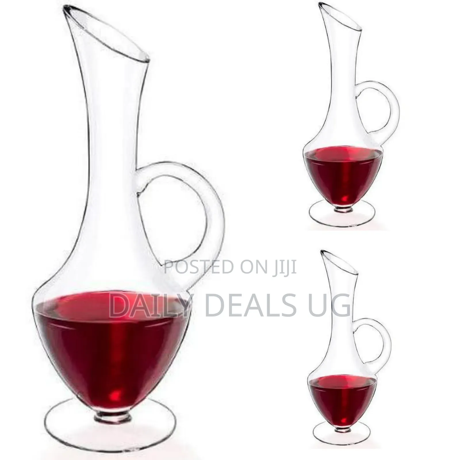 Modern Clear Glass Elegant Carafe Wine Decanter With Decorative Gold