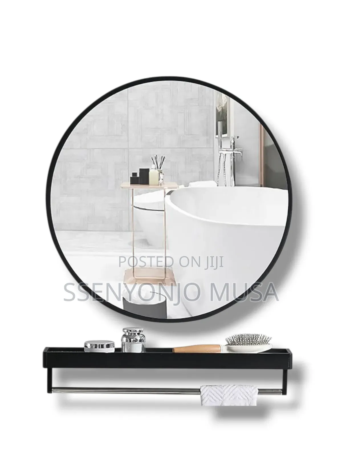Modern Round Wall Mirror - 70x70cm/80x80cm, Frame, Large