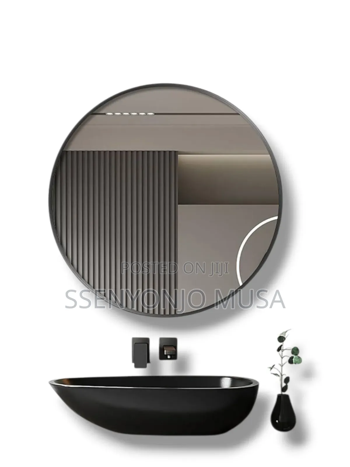 Modern Round Wall Mirror - 70x70cm/80x80cm, Frame, Large