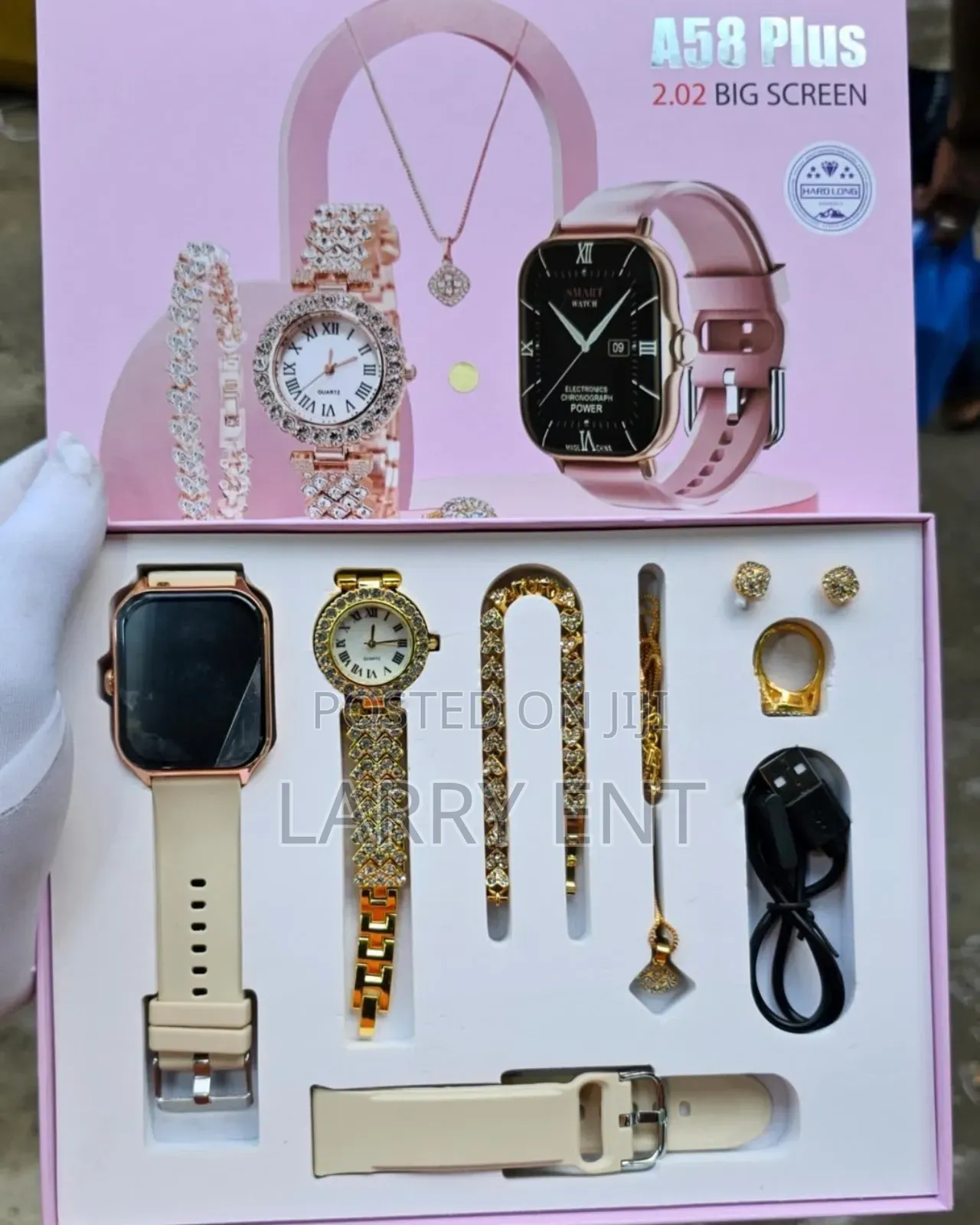 A58 Plus Women’S Smartwatch + Luxury Jewelry Set – Stylish Gift