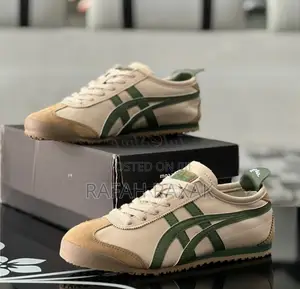 New Asics Onitsuka Tiger Mexico 66 Beige Grass Green Golf Sneakers