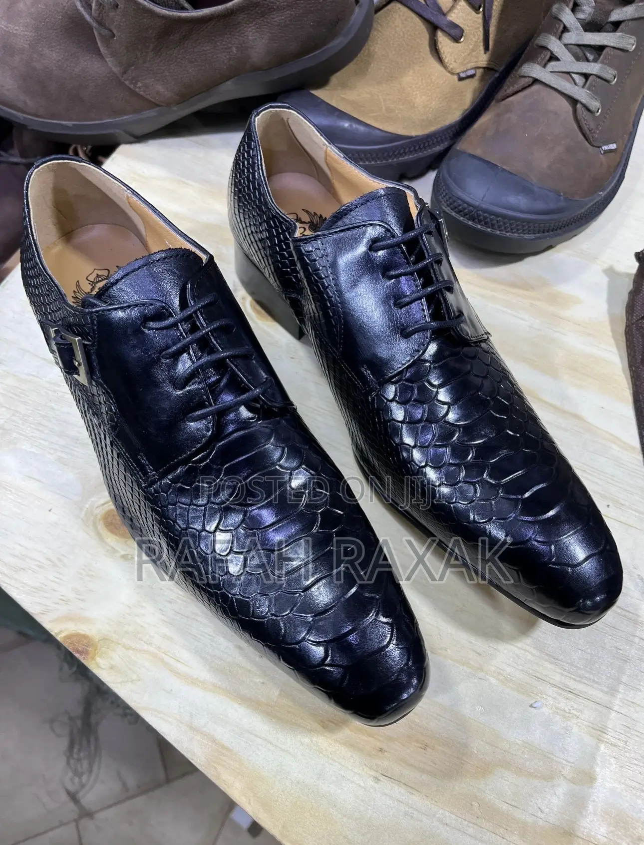 Original Men’S Pasquale Albaino Snake Skin Print Italian Gentle Shoes