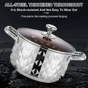 Stainless Steel Diamond Pattern Cookware Set With Lids