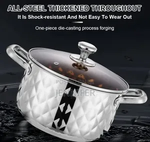 Stainless Steel Diamond Pattern Cookware Set With Lids