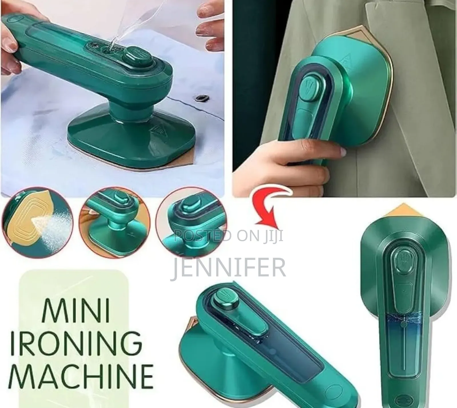 2 in 1 Wet Dry Ironing Machine, Titanium Plate, Dark Green