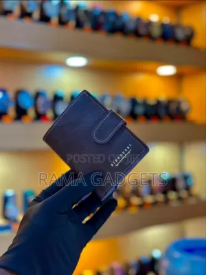 Men Leather Credit Card Holder Metal Id Card Case and Wallet