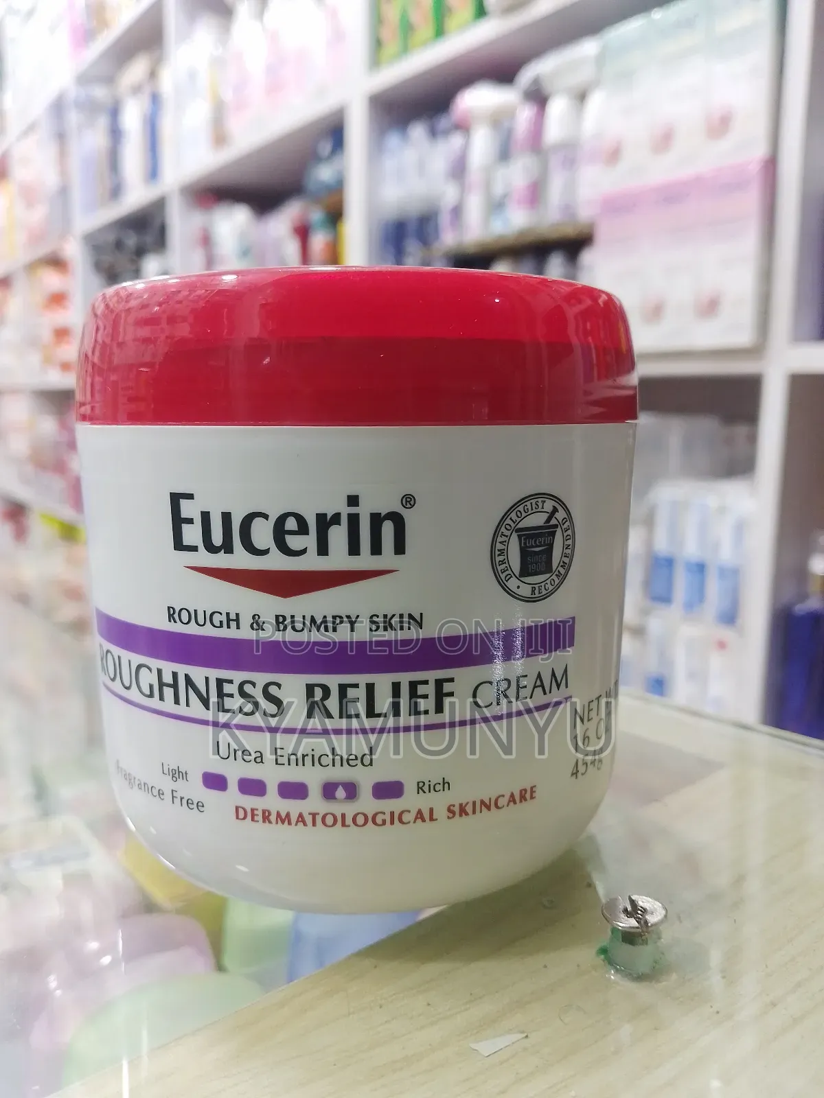 Eucerine Roughness Relief Cream.