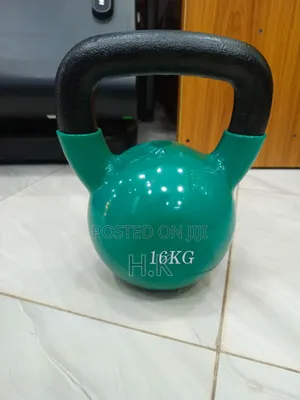 16 Kg Vinyl-Coated Kettlebell.