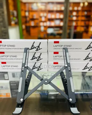 Metal Foldable Adjustable Height Laptop Stand - Silver