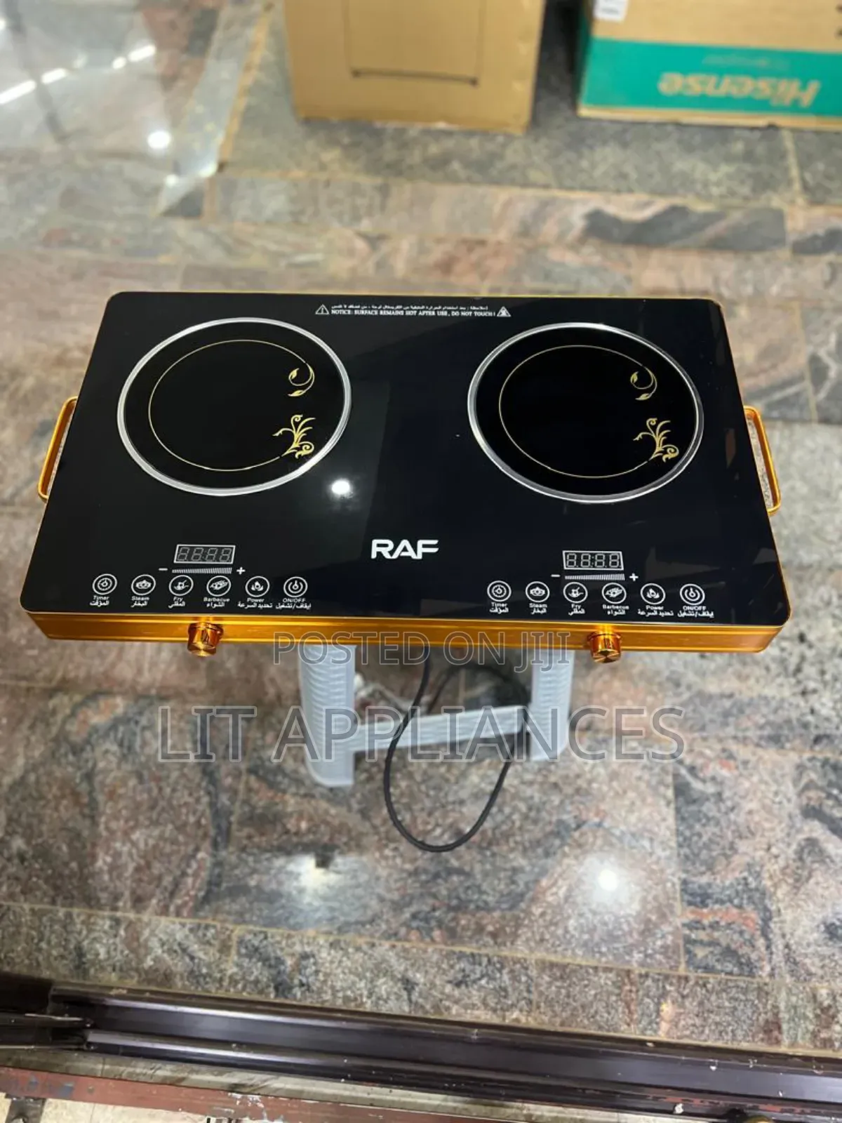 Raf Infrared Cooker Double With Black Glass.