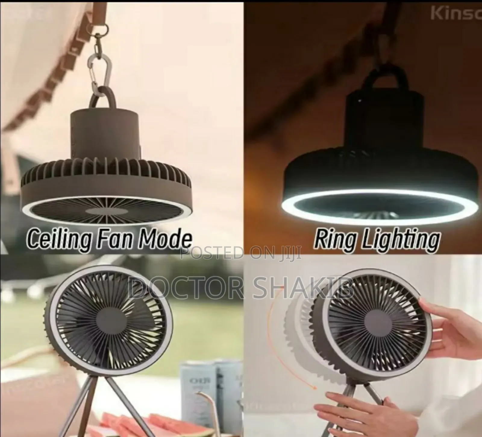 New Multifunctional Outdoor Camping Fan With Led Lighting
