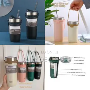 Stainless Steel Travel Tumbler Insulated Coffee Mug With Lid, Straw