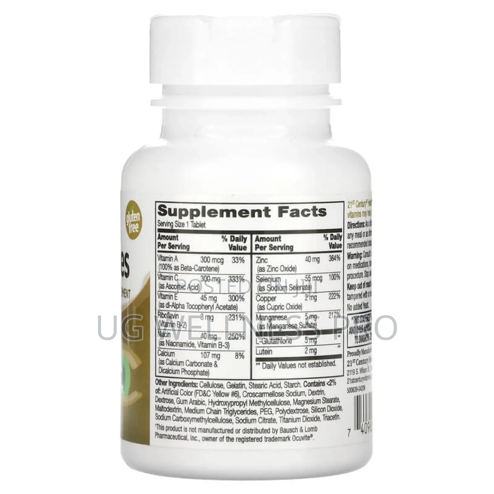21st Century, Healthy Eyes, Extra With Lutein, Zinc Vitamin B, 36 Ta