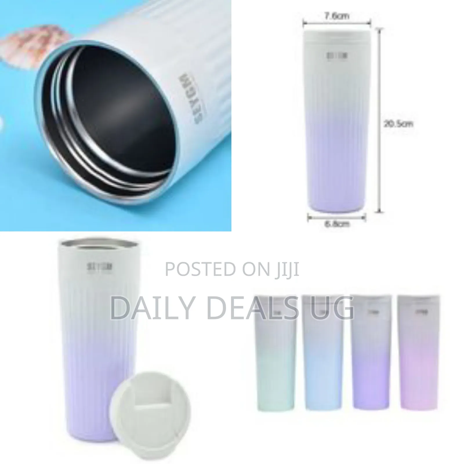 Stainless Steel Thermos Mug Colorful Double Wall Portable Outdoor