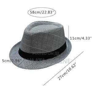 Plaid Printed Summer Cowboy Sun Hat Wide Brim Travel Sun Cap
