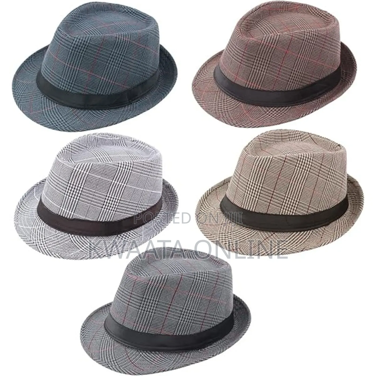 Plaid Printed Summer Cowboy Sun Hat Wide Brim Travel Sun Cap