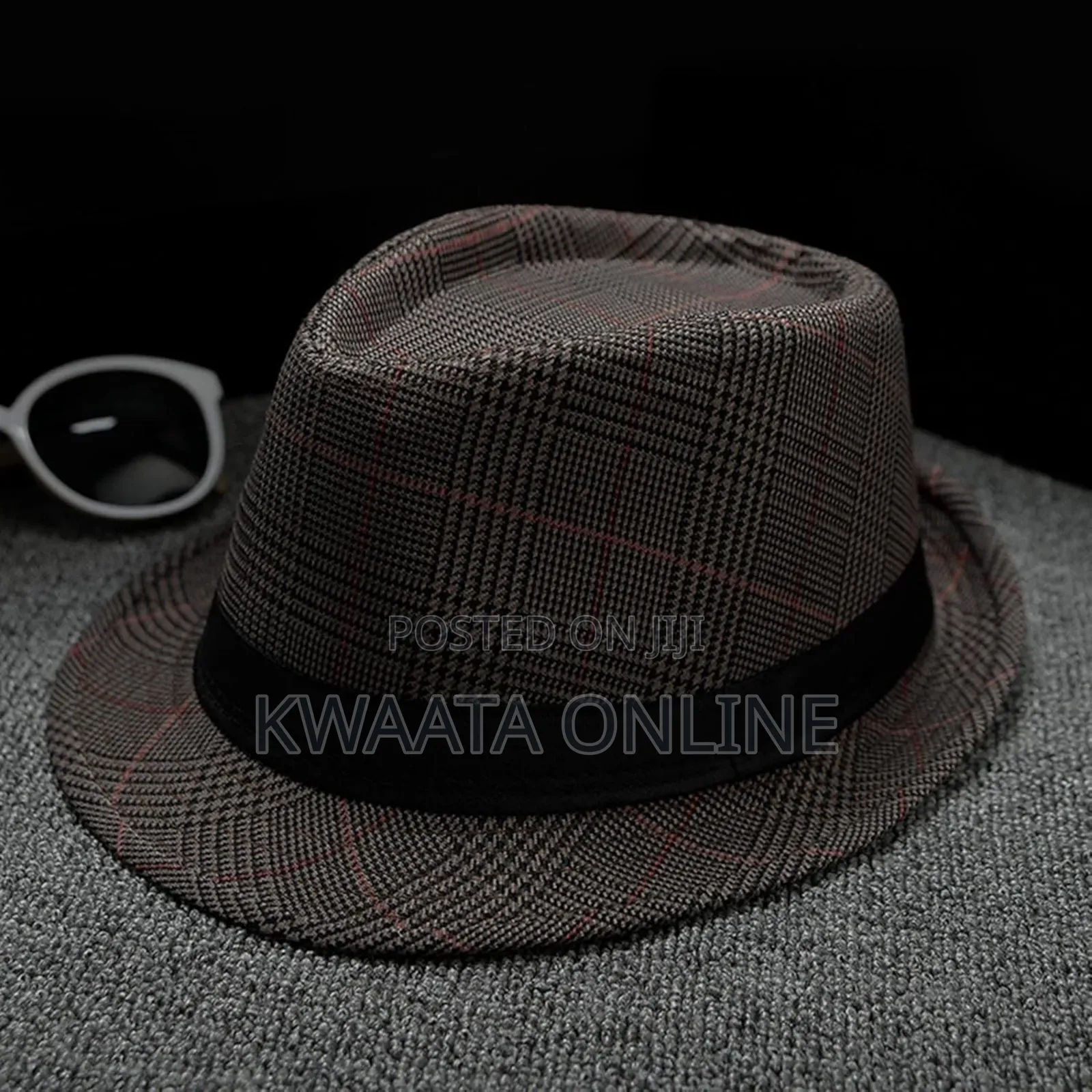 Plaid Printed Summer Cowboy Sun Hat Wide Brim Travel Sun Cap