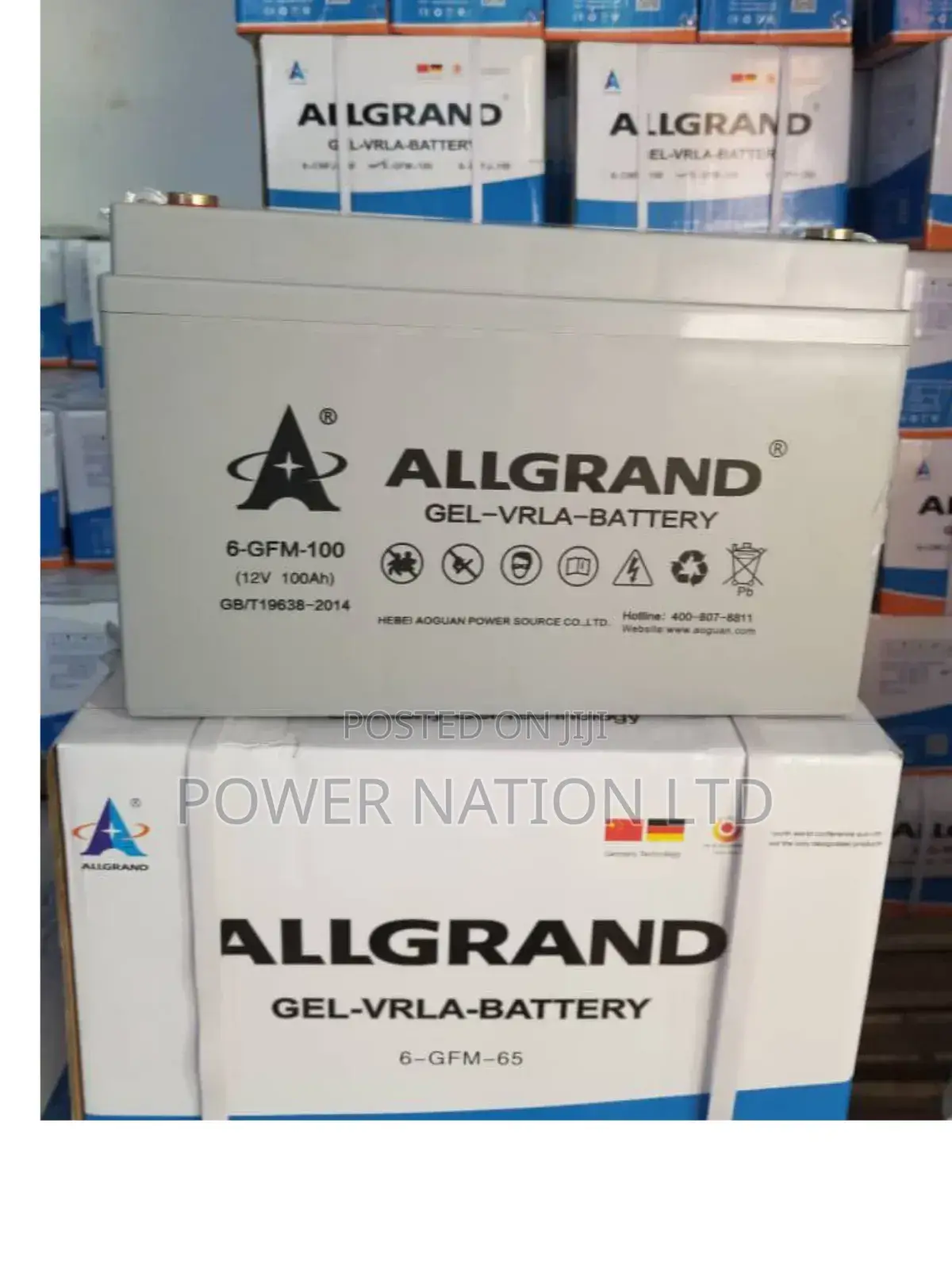 100ah Allgrand Pure Gel Battery Gel6690