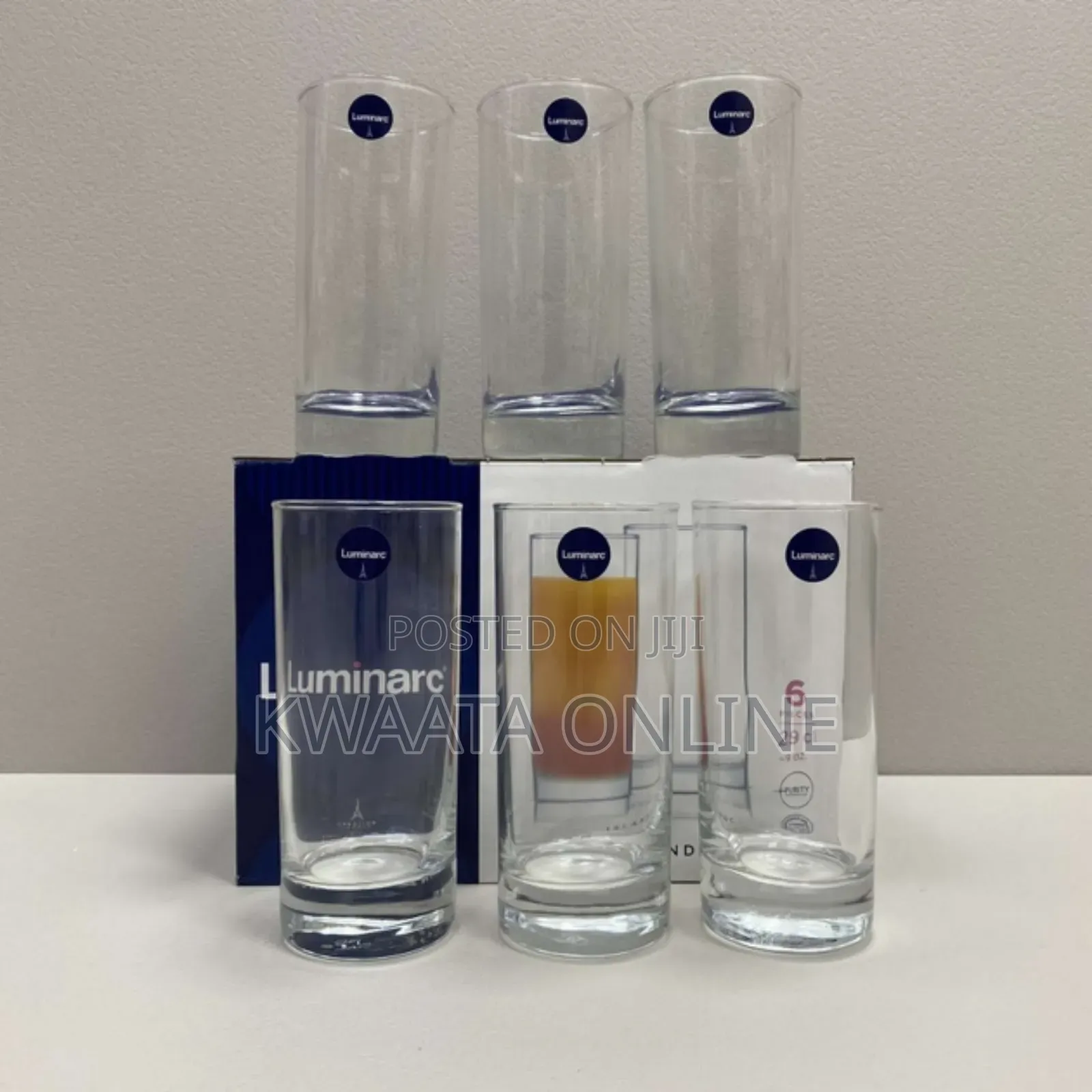 Luminarc High Ball Tumbler Drink Glasses 330ml Islande, Pack of 6