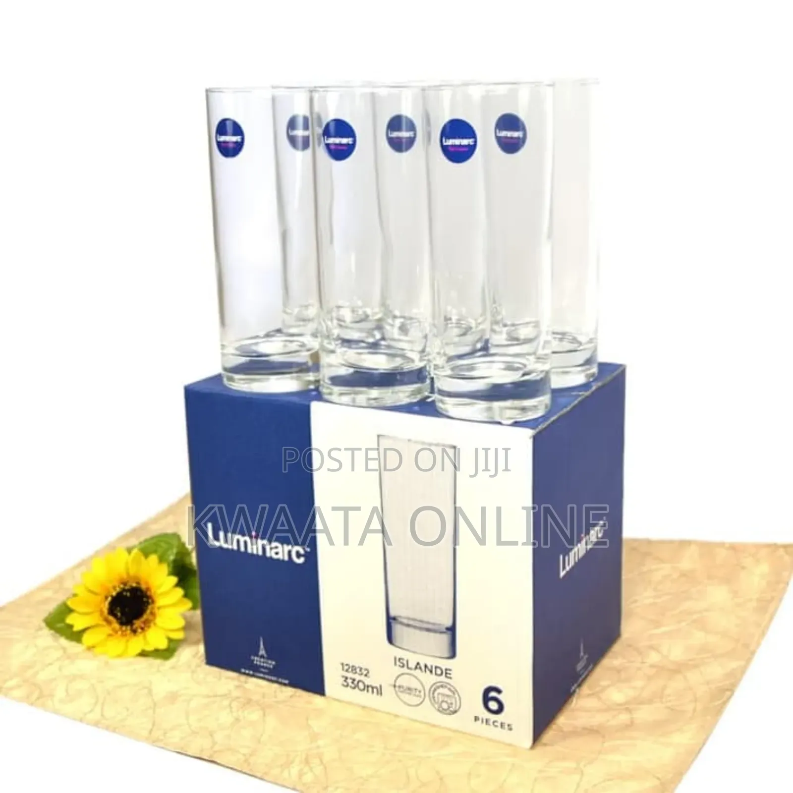 Luminarc High Ball Tumbler Drink Glasses 330ml Islande, Pack of 6