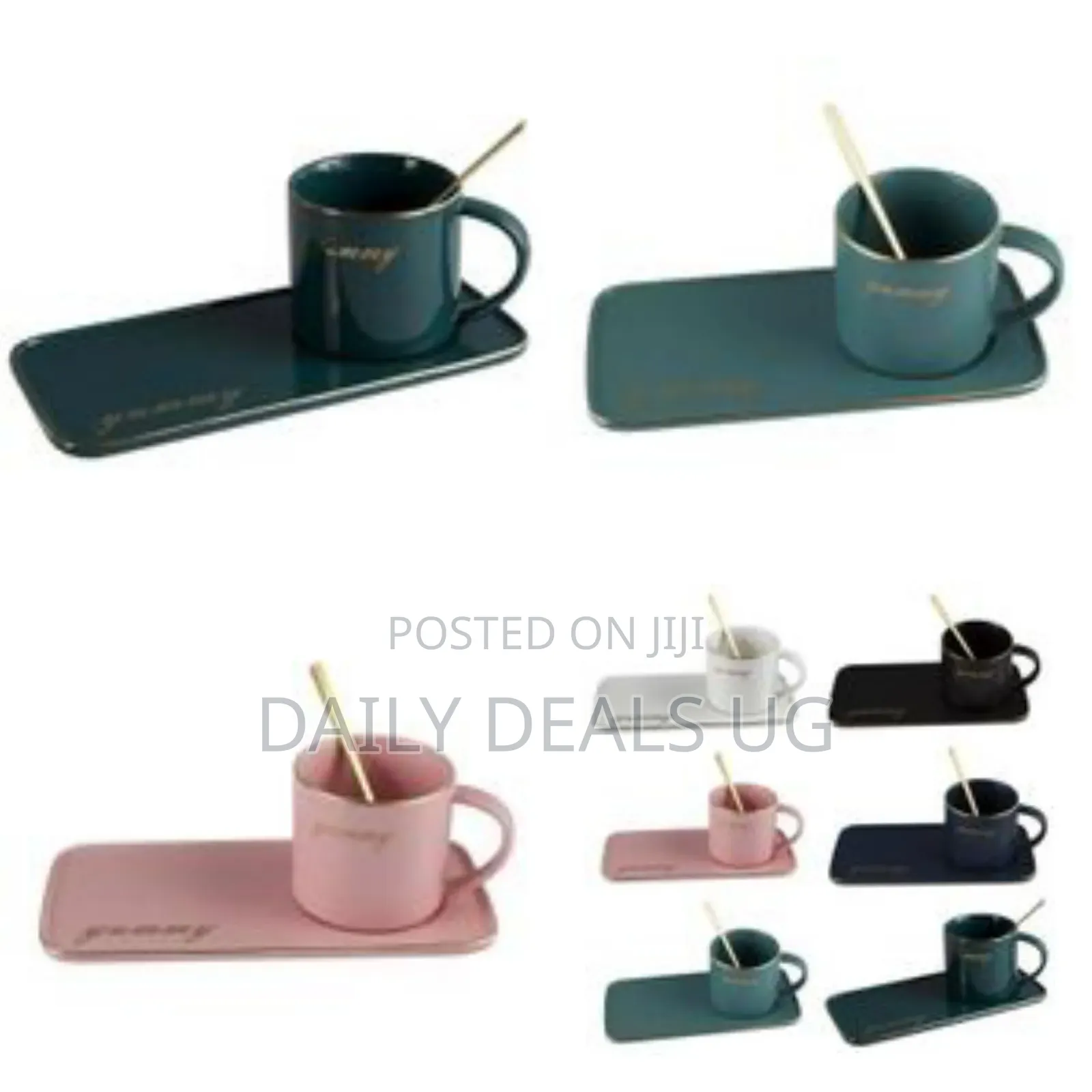 Ceramic Coffee Cup Tumbler Tray Cappuccino Cup Saucer Set Side Style