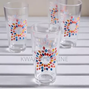6 Piece Luminarc Aqua Flashy Leaves Highball Tumbler Set - 270 Ml