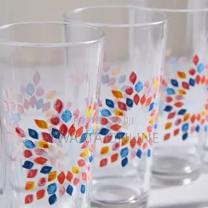 6 Piece Luminarc Aqua Flashy Leaves Highball Tumbler Set - 270 Ml