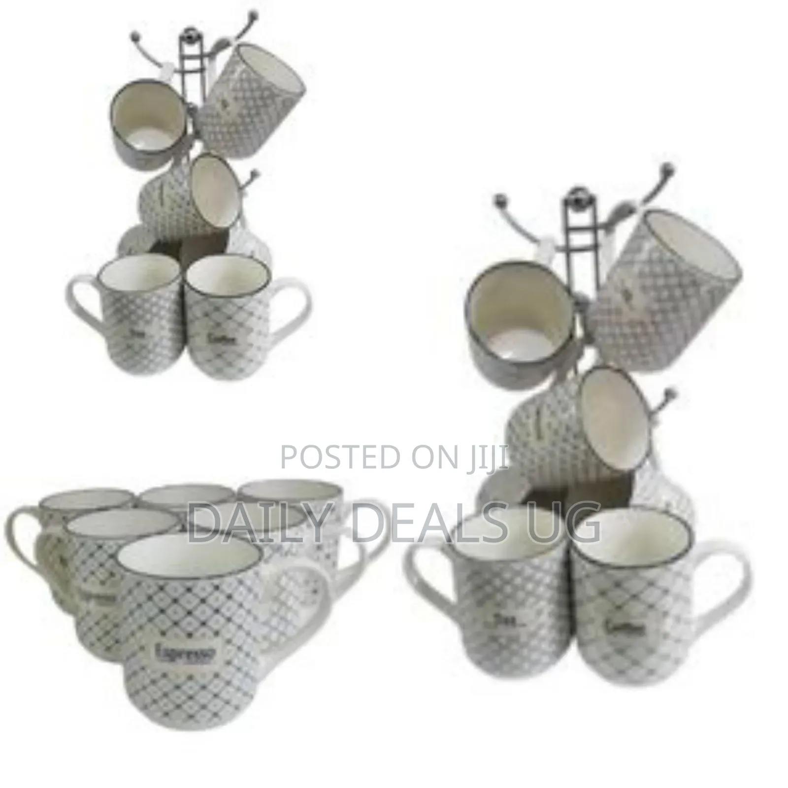 6pieces of Black Designed Coffee Espresso Tumblers Tea Cups Coffee Mug