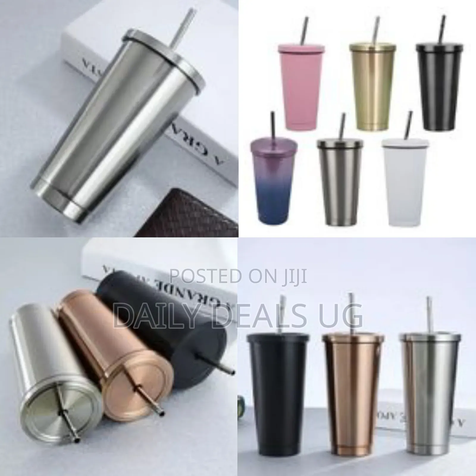 Stainless Steel 500ml Coffee Mug With Lid Tea Cup Thermos Beer Travel