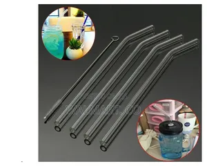 A Set of 6 Glass Straws and a Washer